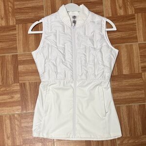 White Women’s Sleeveless Zip-Up Vest - mono b